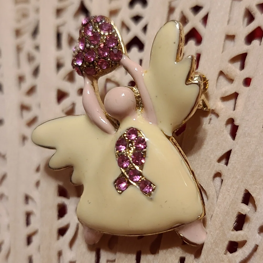 Angel Cancer awareness Charm/Brooch Super Sweet